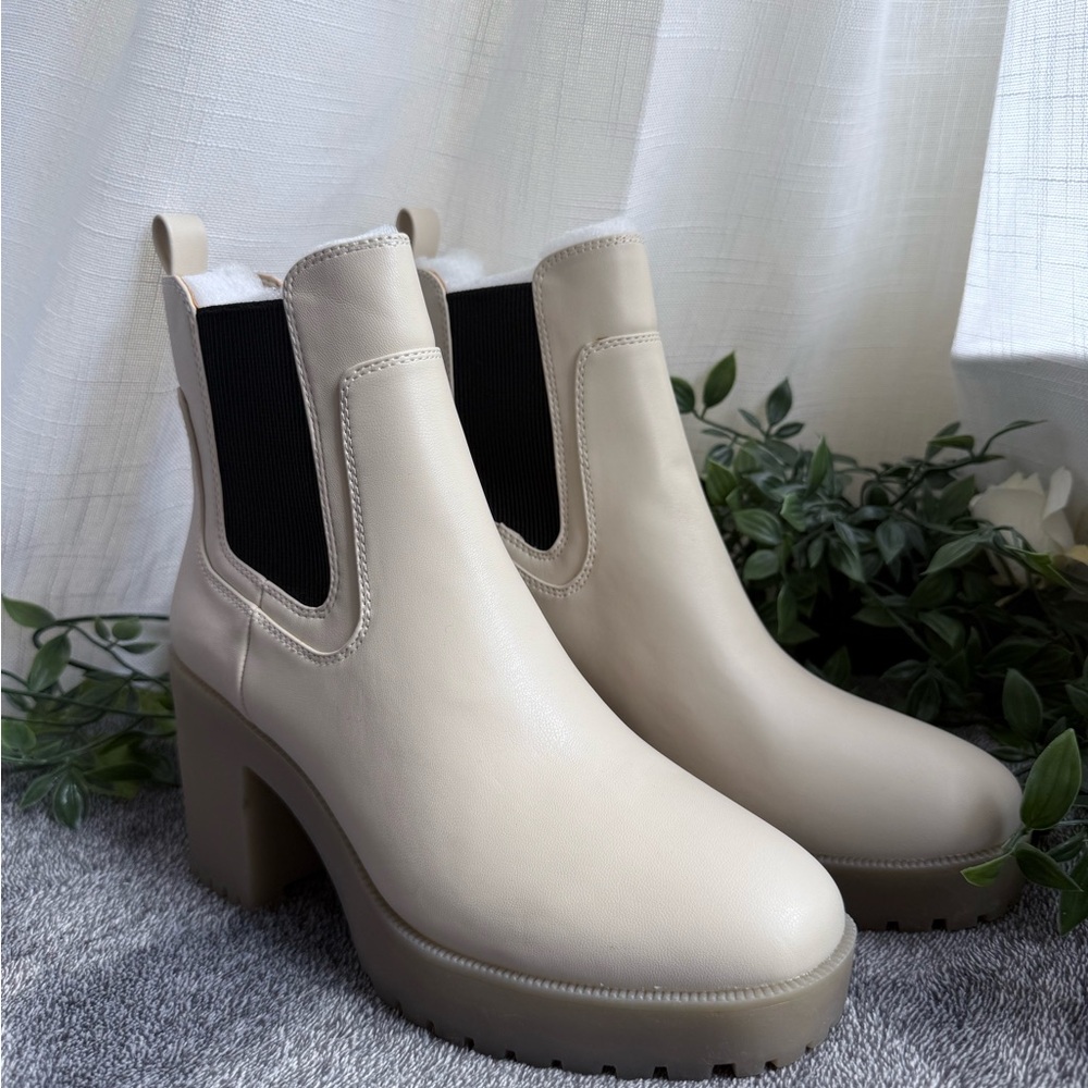 Elegant Cream Ankle Boots
